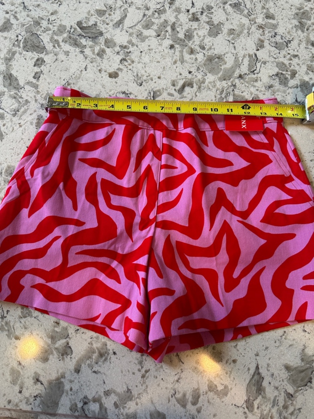 SPANX On-the-Go Printed Shorts 4” in True Red Zebra Stripe Women's Small NEW - Picture 6 of 8